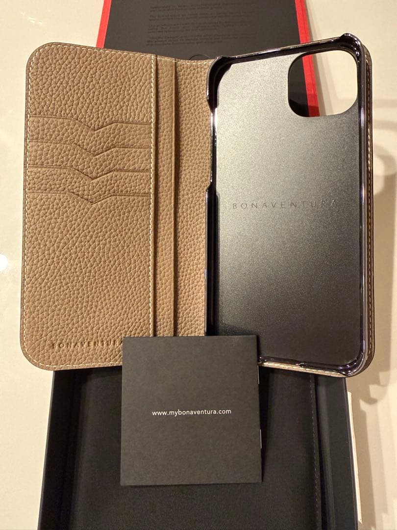 【新品未使用】BONAVENTURA 手帳型 iPhoneケース エトープ