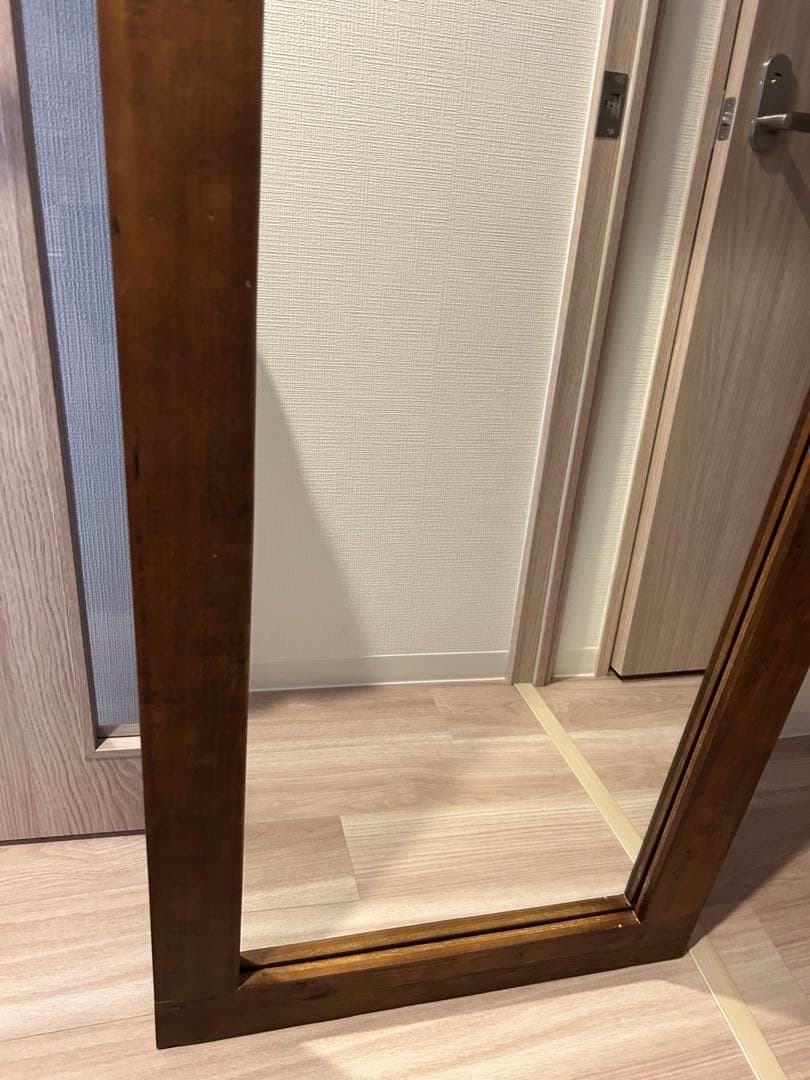 LOWYA [幅60]ミラー　ヴィンテージ風スタンドミラー　古材　オールドエルム