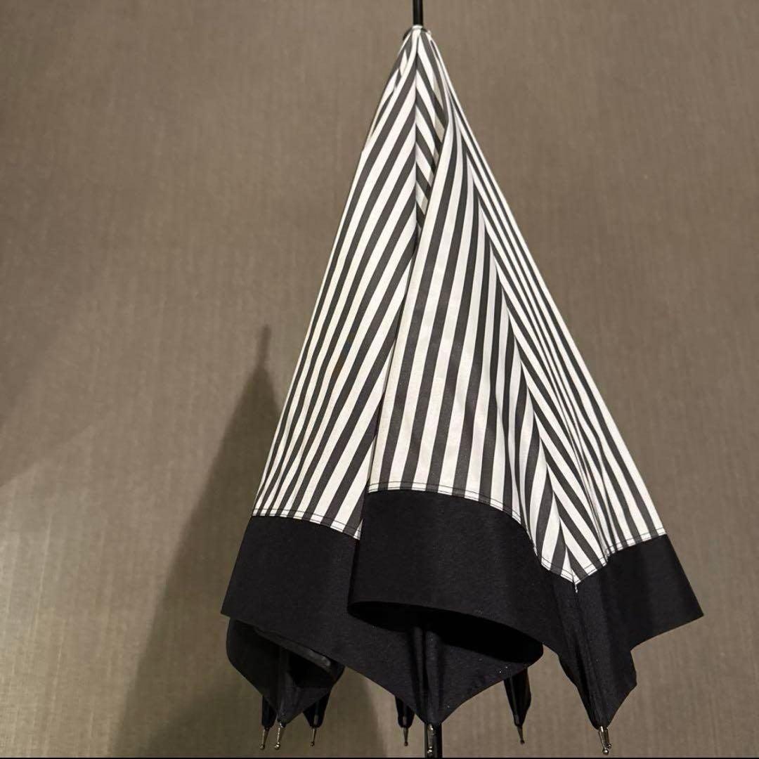 サンバリア100 Lサイズ 長傘 白黒ストライプ 日傘 遮光率 100%