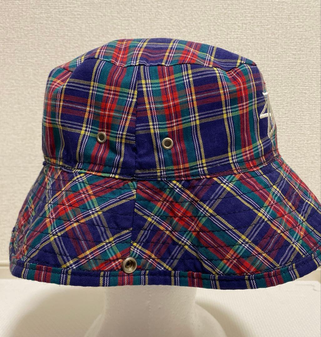 STUSSYオールドステューシー チェック柄 バケットハット USA製