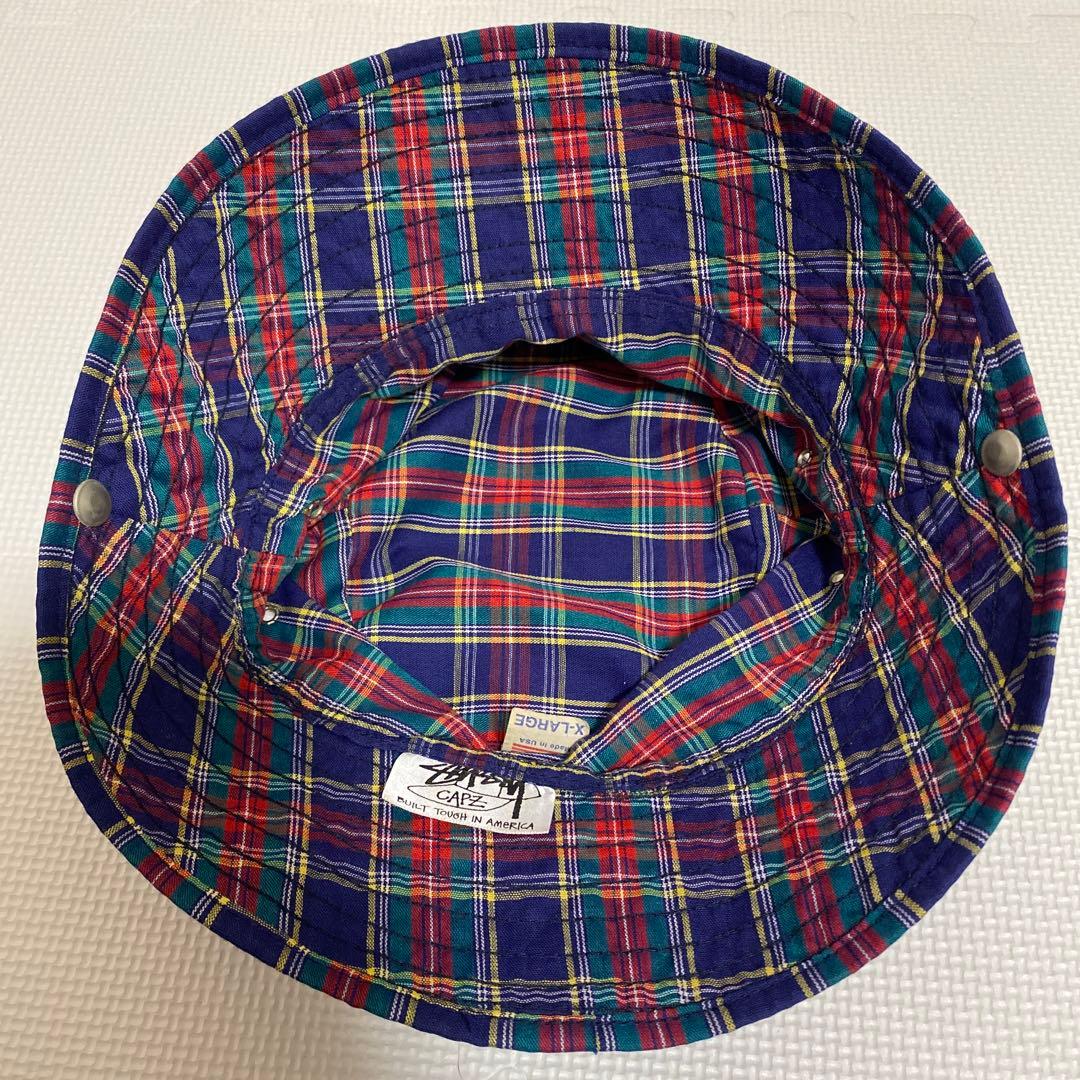 STUSSYオールドステューシー チェック柄 バケットハット USA製