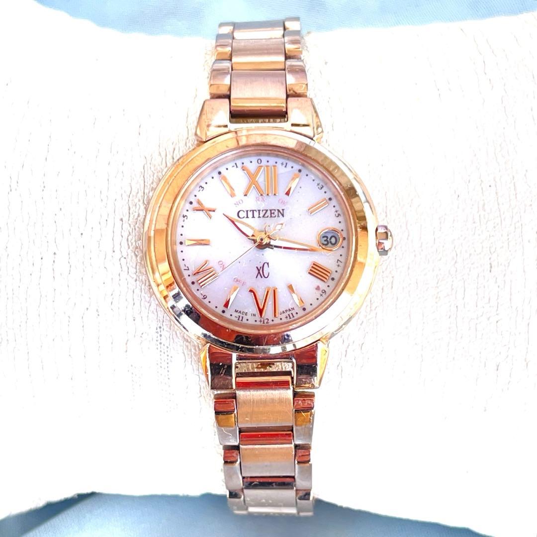 エミリン美品❣xCハッピーフライト 白文字盤 サクラピンク　H060　稼働