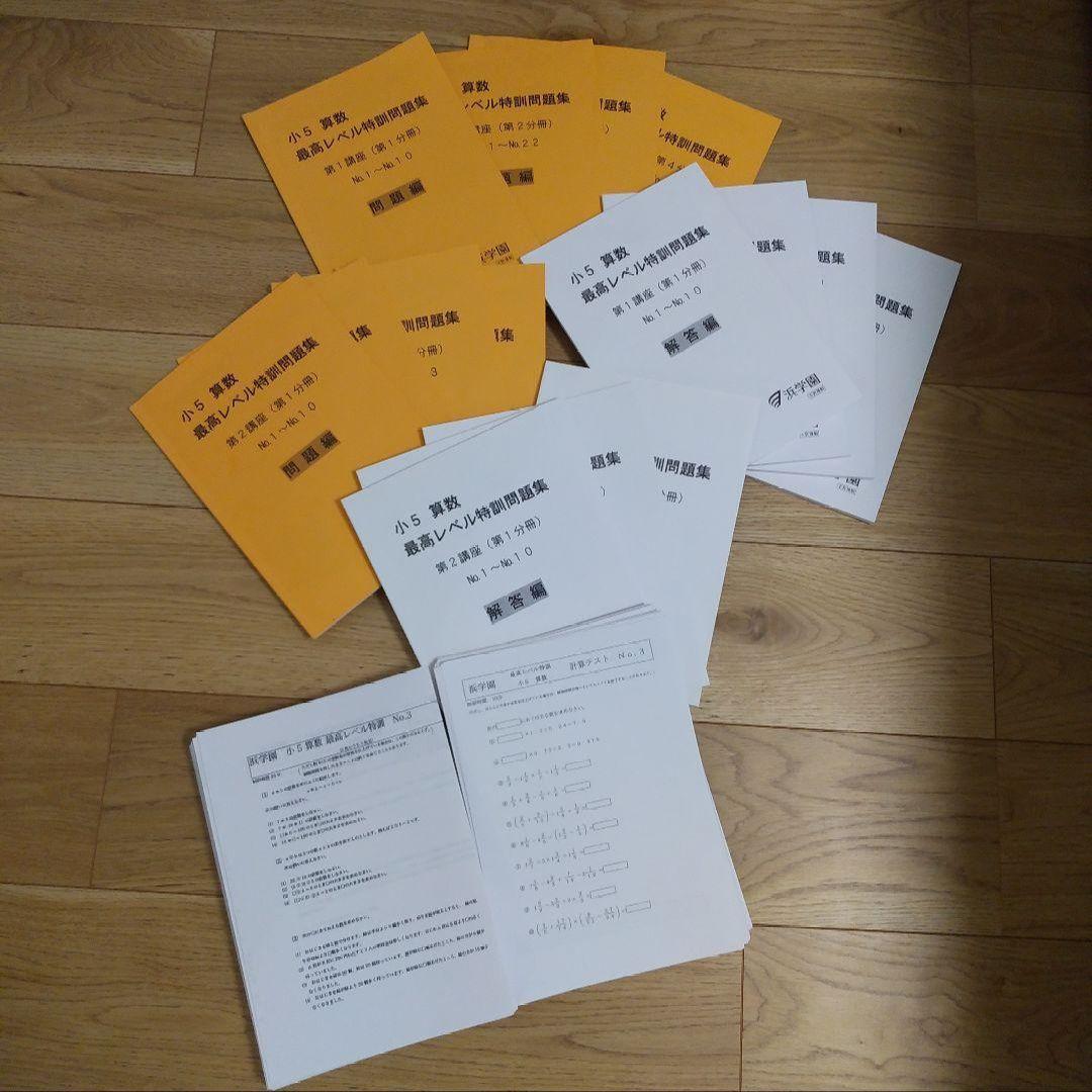 専用⭐️浜学園　小5 最高レベル特訓　問題集　復習テスト テキスト　書込なし