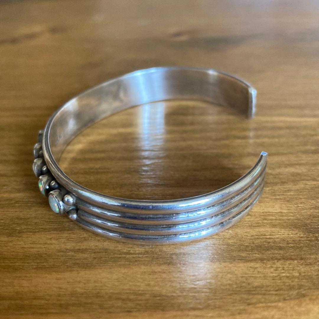 インディアンジュエリー オパール バングル シルバー