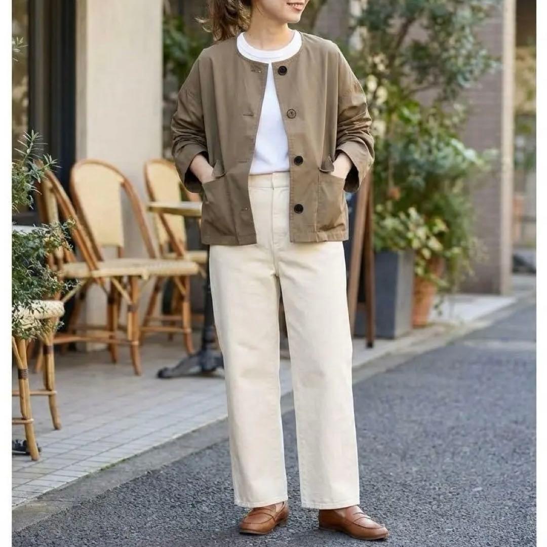 【美品】IENA　2025　ウェザーノーカラージャケット　カーキ　定価3万5千円