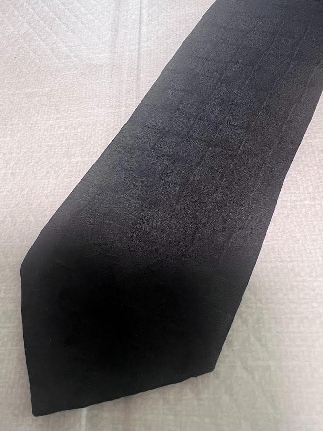 BOTTEGA VENETA シルク100% ネクタイ イントレチャート 黒