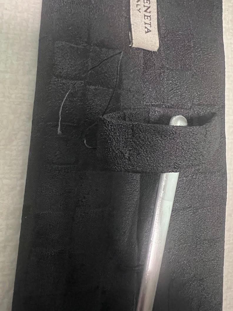 BOTTEGA VENETA シルク100% ネクタイ イントレチャート 黒