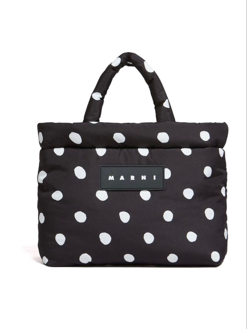 U-LAY⭐︎MARNI 黒地に白ドット トートバッグ