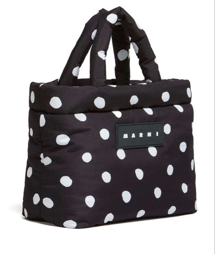 U-LAY⭐︎MARNI 黒地に白ドット トートバッグ
