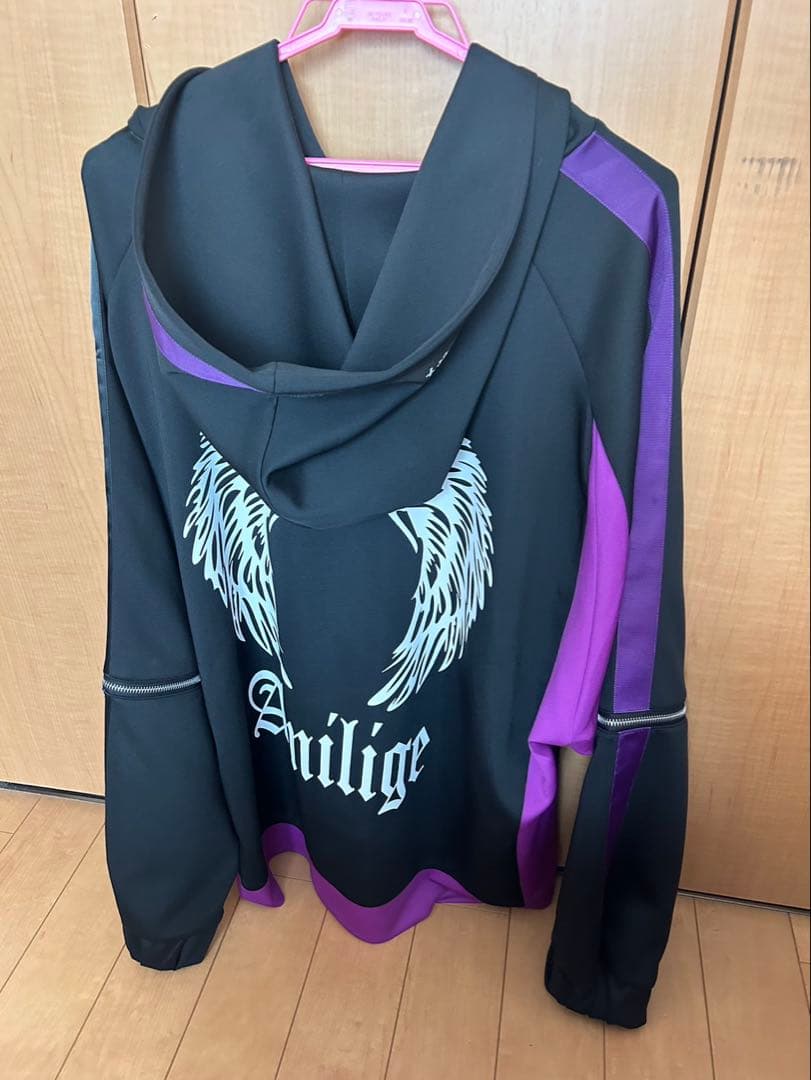 Amilige アミリージュ ドルマンスリーブジャージZIPパーカー