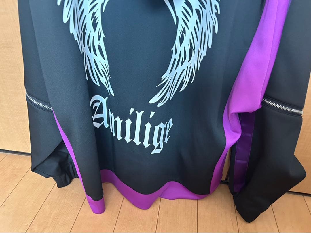 Amilige アミリージュ ドルマンスリーブジャージZIPパーカー