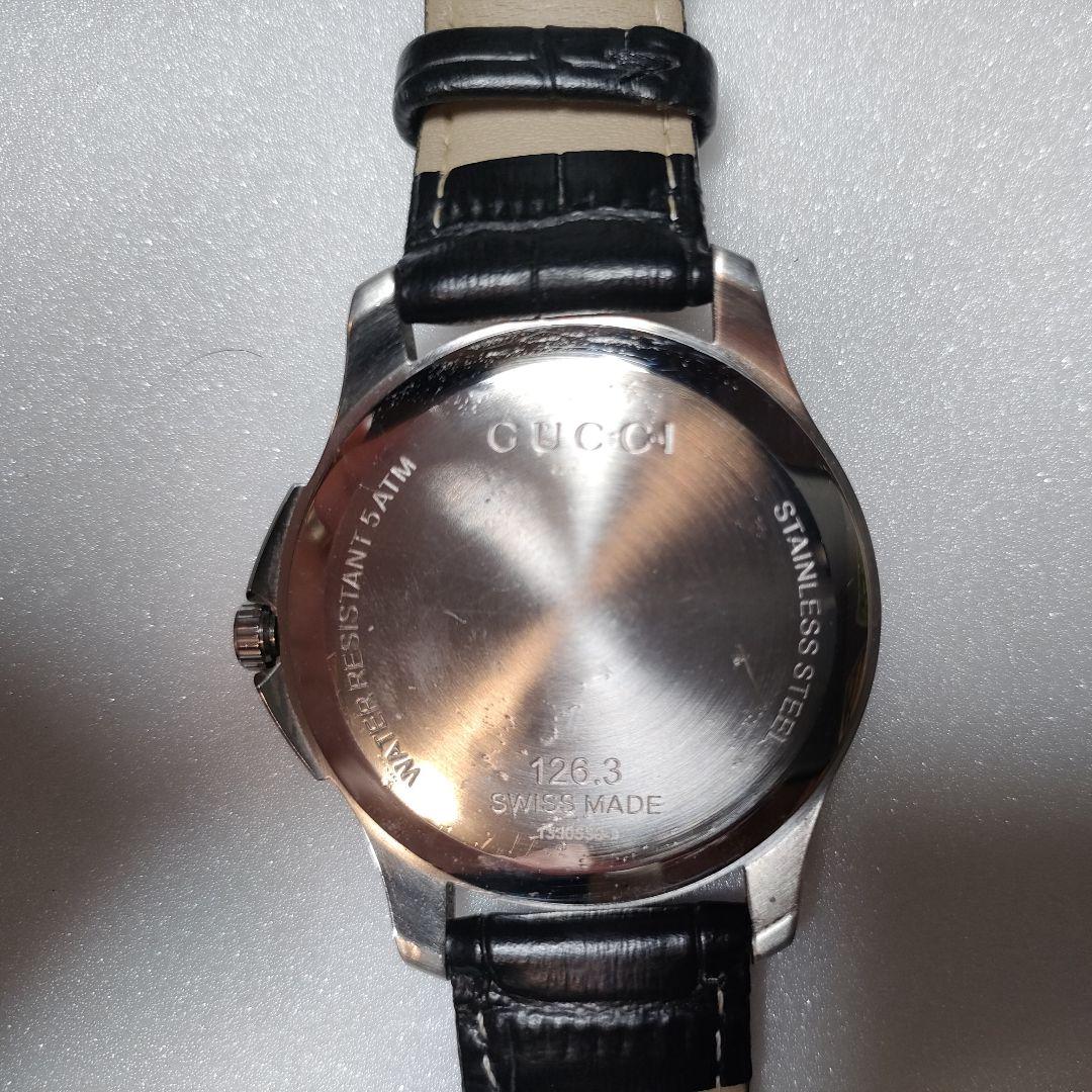 【良品】グッチ GUCCI 腕時計 タイムレス 126.3 革