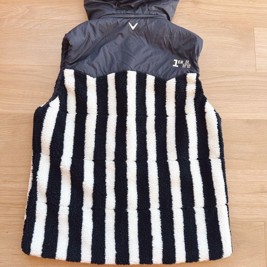 【新品未使用】Callaway Lサイズ メンズ中綿ボアベストネイビーホワイト