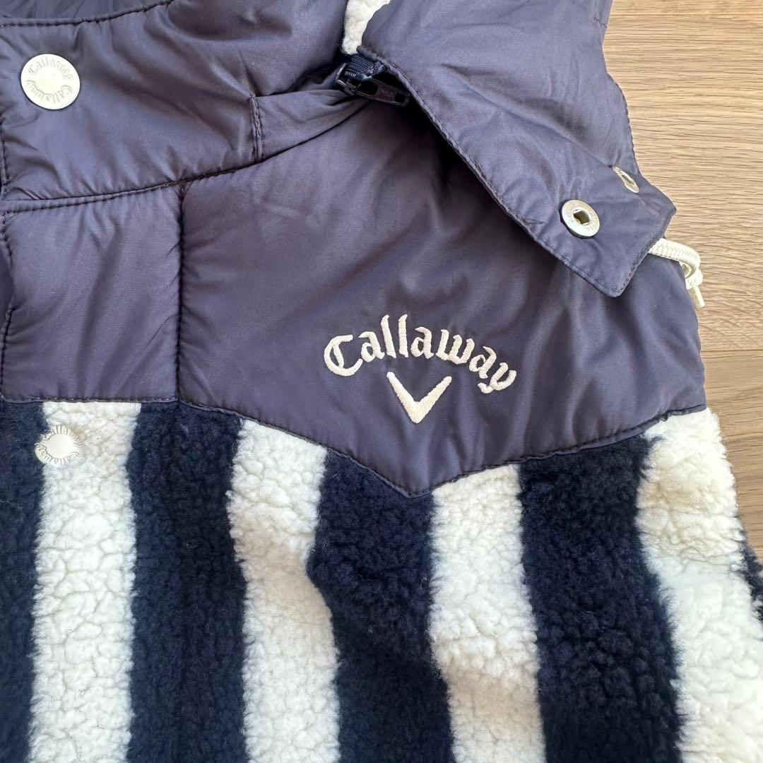 【新品未使用】Callaway Lサイズ メンズ中綿ボアベストネイビーホワイト