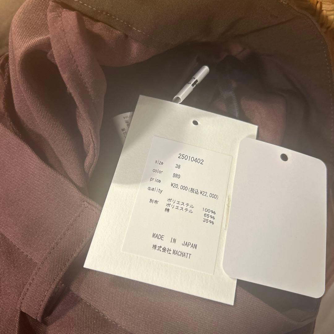 MACHATT 25SS タックハーフパンツ ブラウン38