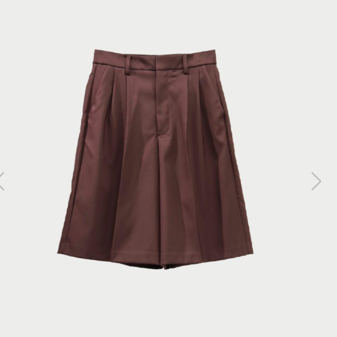 MACHATT 25SS タックハーフパンツ ブラウン38