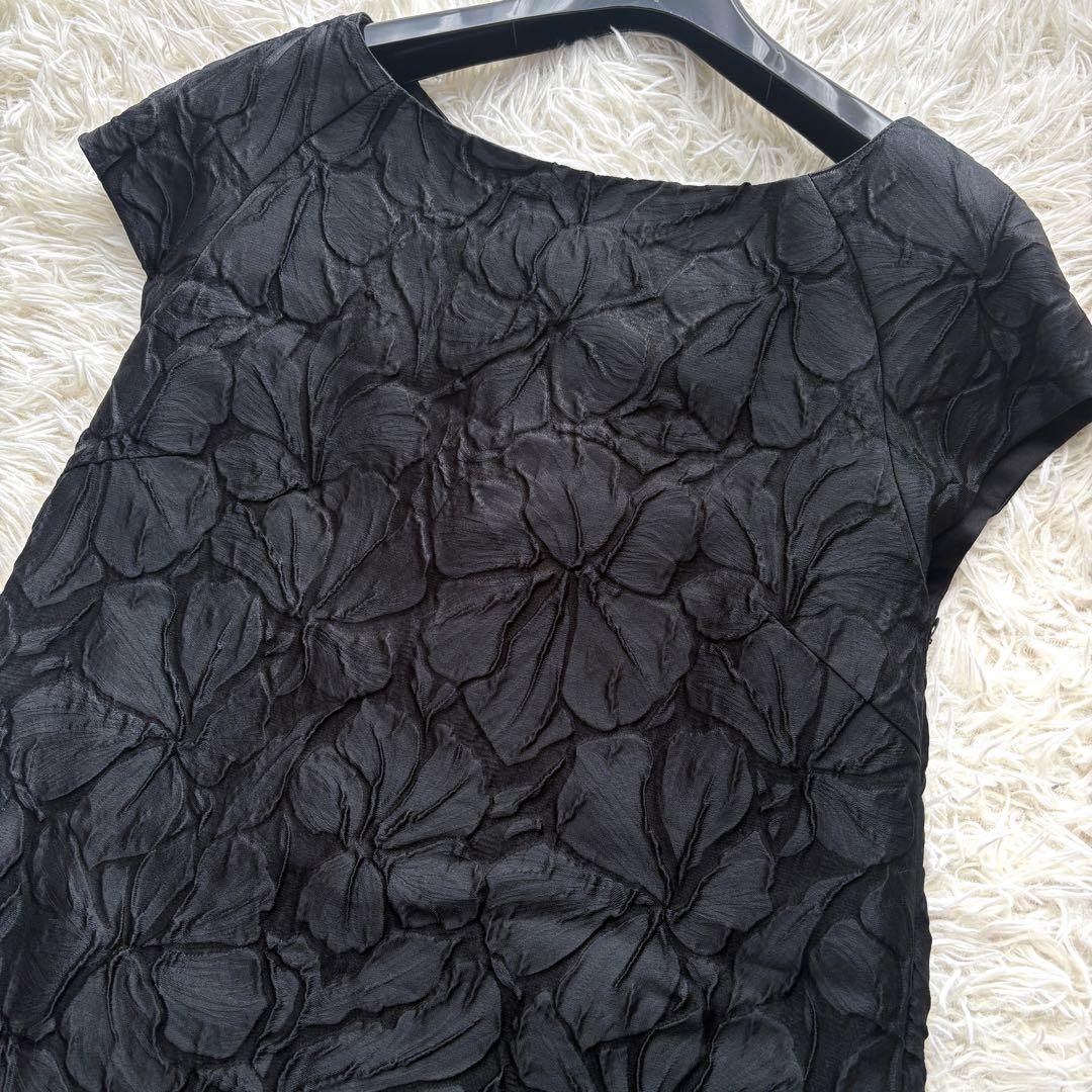 【新品同様】アドーア　花柄　ふくれジャガード バックリボン ワンピース　サンプル