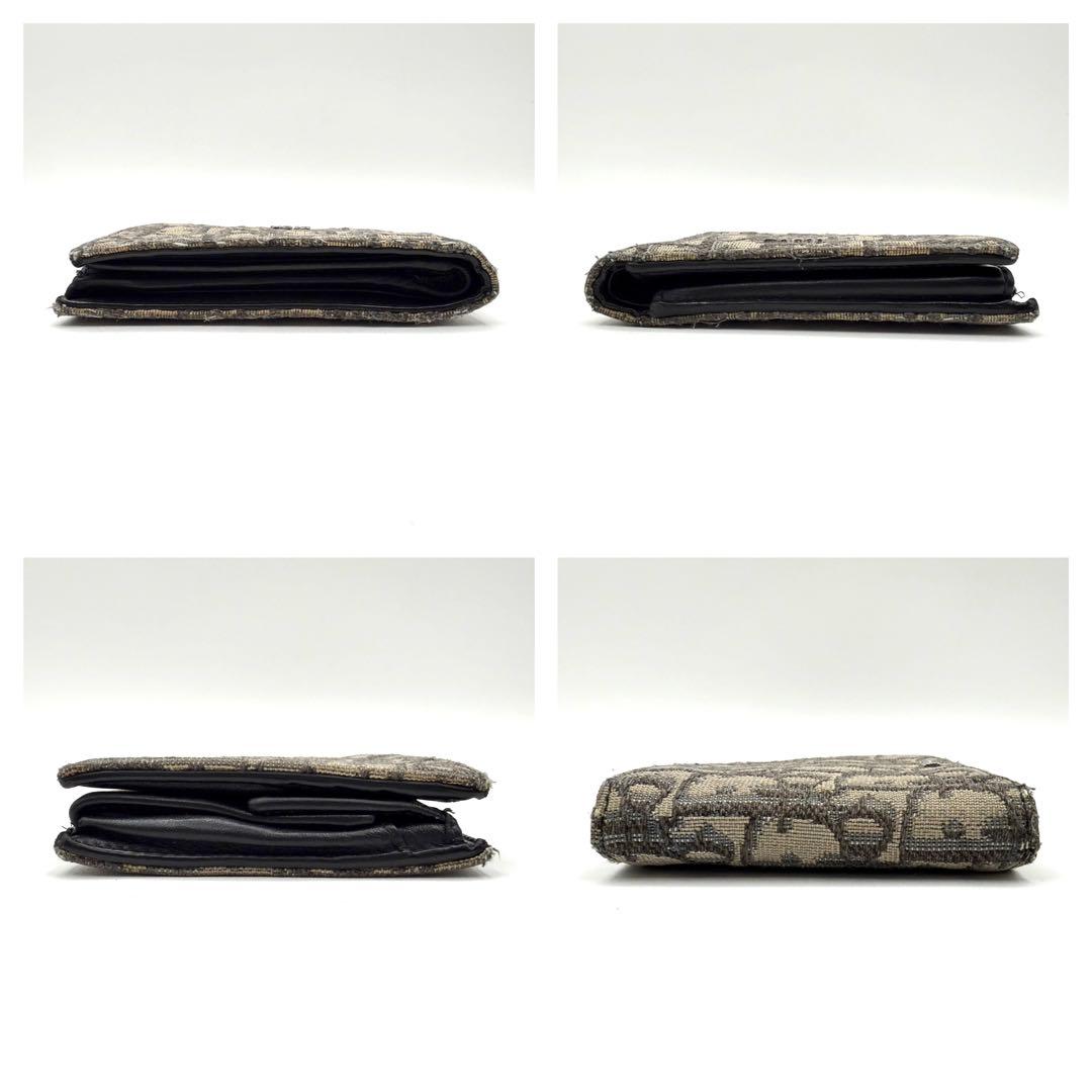 Christian Dior 二つ折り財布 トロッター　キャンバス×レザー