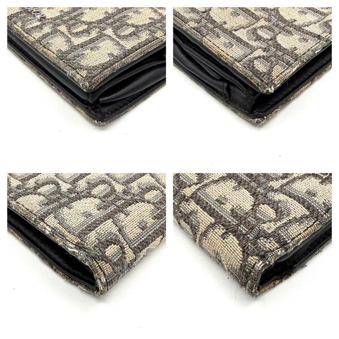 Christian Dior 二つ折り財布 トロッター　キャンバス×レザー
