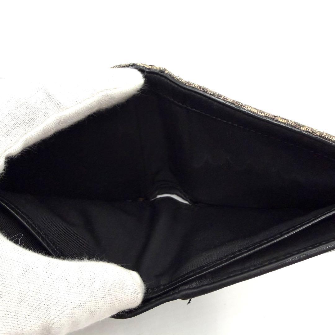 Christian Dior 二つ折り財布 トロッター　キャンバス×レザー