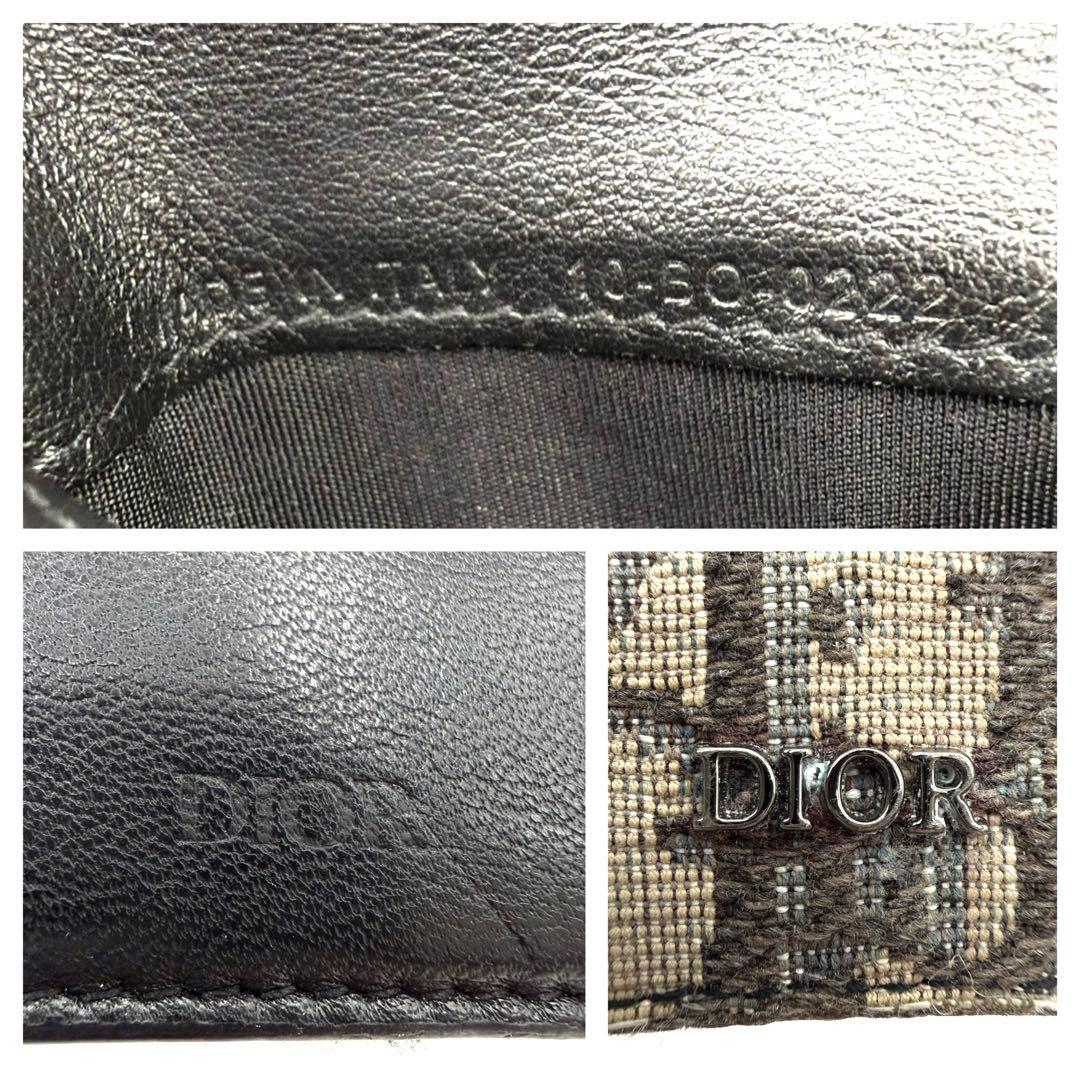 Christian Dior 二つ折り財布 トロッター　キャンバス×レザー