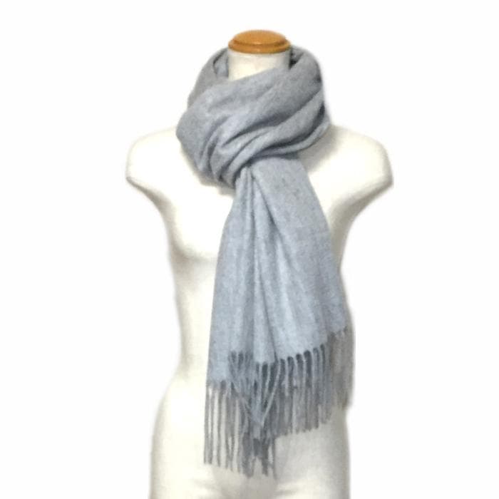 値下70㎝×200超大判 100% カシミヤストールマフラーGRY新品