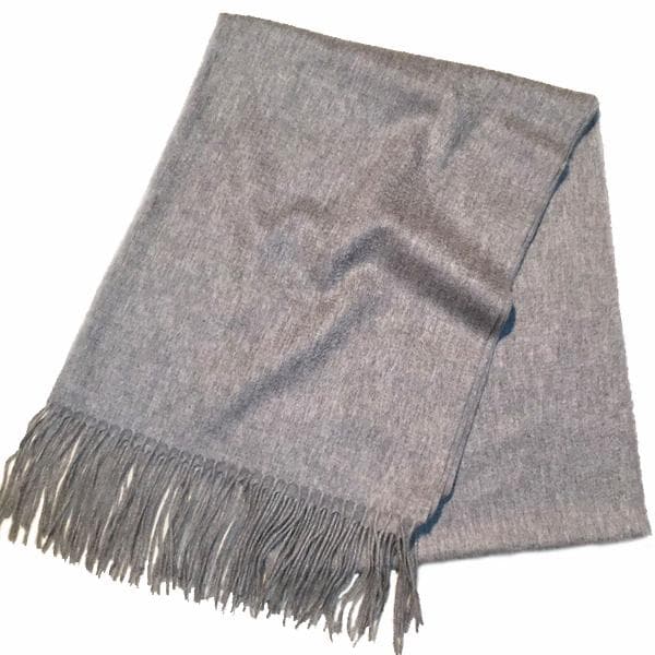 値下70㎝×200超大判 100% カシミヤストールマフラーGRY新品