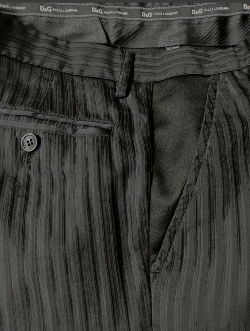 極美品　DOLCE&GABBANA　ドルガバ　スーツ　ブラック　ストライプ　46