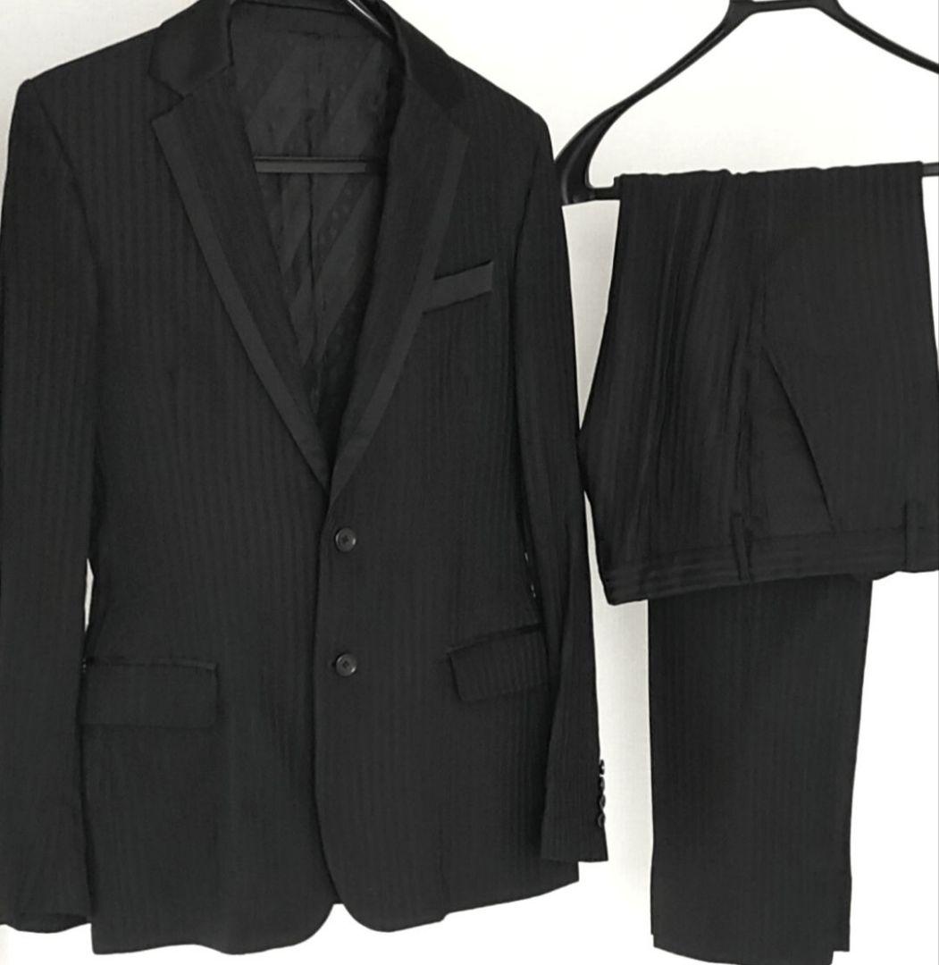 極美品　DOLCE&GABBANA　ドルガバ　スーツ　ブラック　ストライプ　46