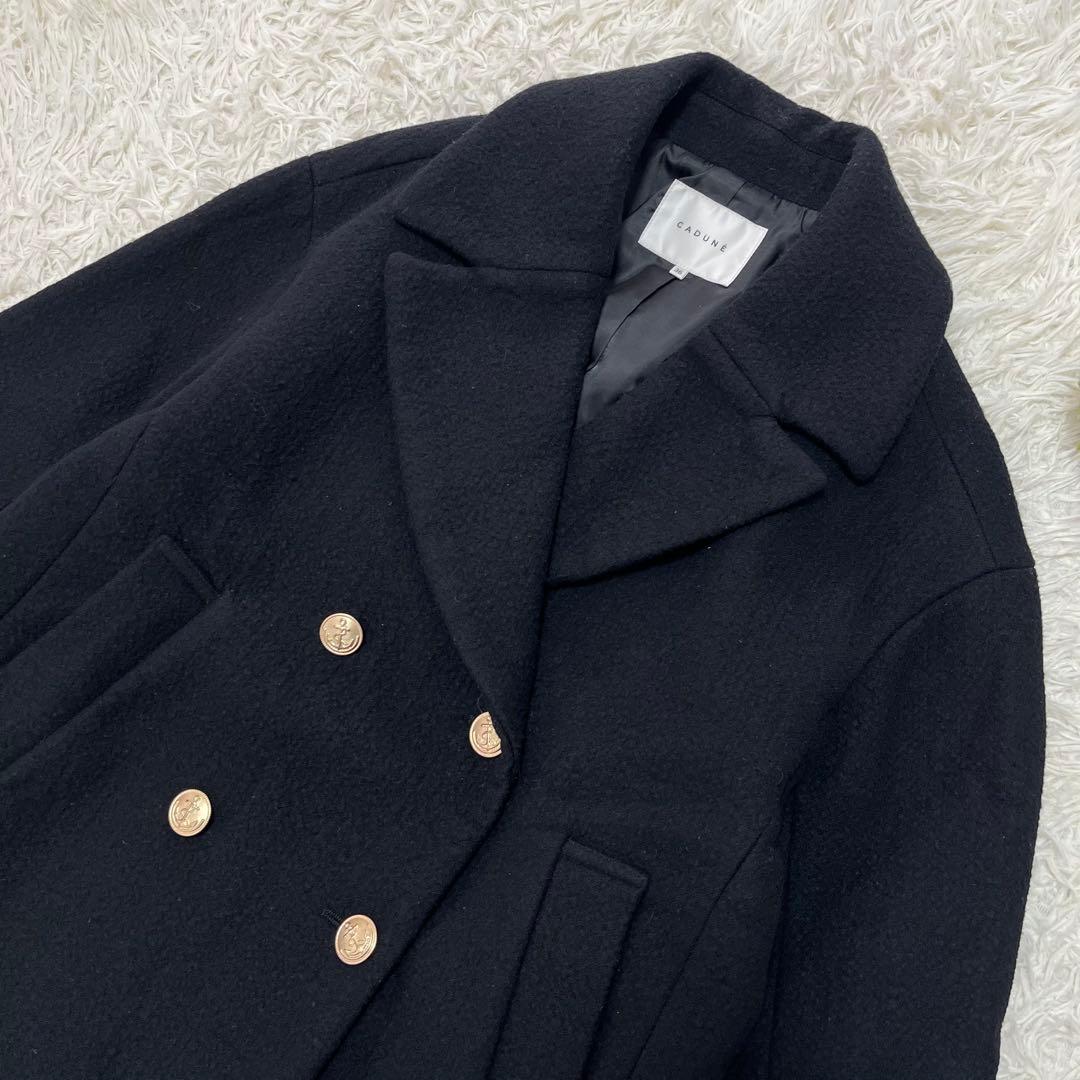 美品✨CADUNE ピーコート Pコート金ボタン オーバーシルエット36ネイビー