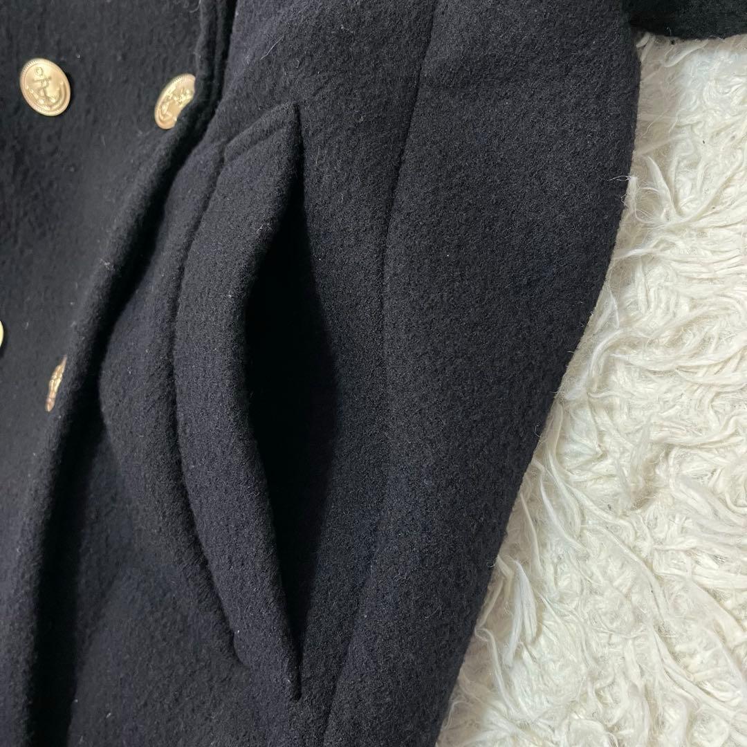 美品✨CADUNE ピーコート Pコート金ボタン オーバーシルエット36ネイビー