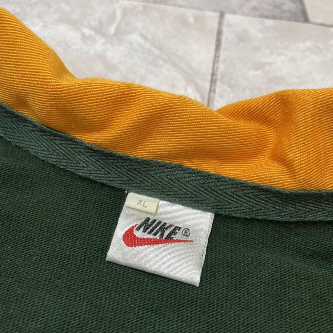 90s NIKE ラガーシャツ 長袖 刺繍ロゴ 南アフリカ代表 銀タグ ラグビー