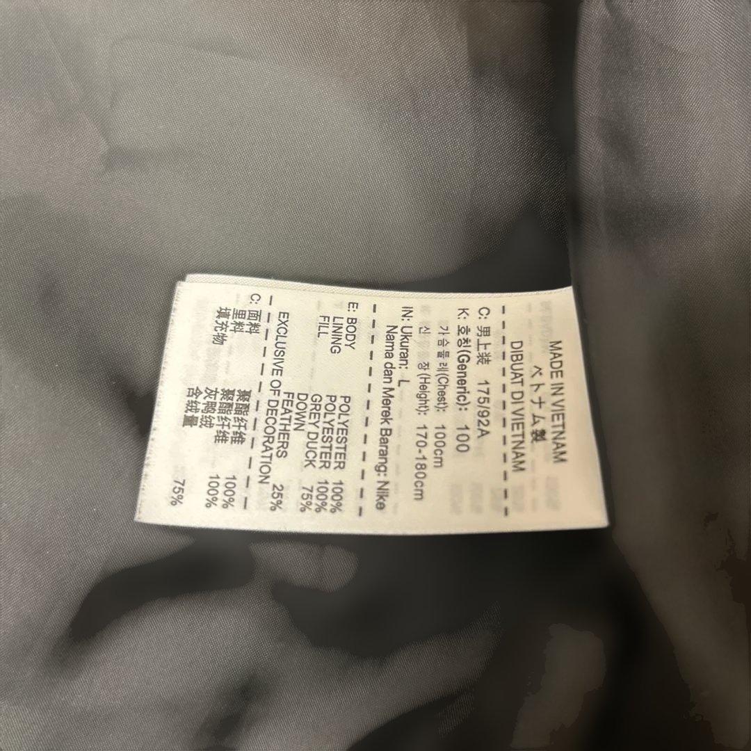 Nike Ｌ　メンズ　ブラックベンチコート ダウン