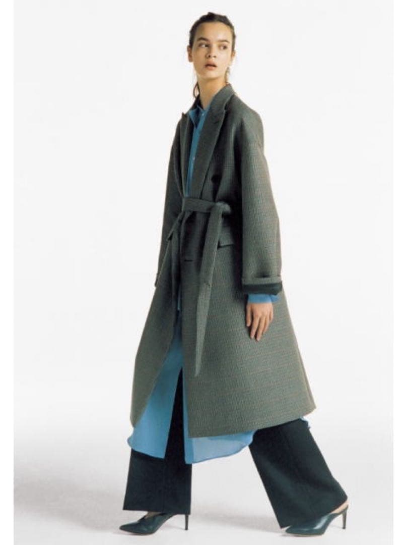 極美品 オーラリー ダブルブレストコート ガンクラブチェック サイズ0