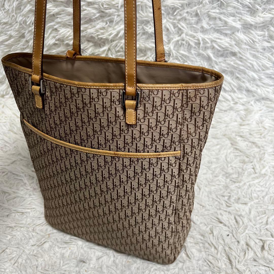 【良品】Christian Dior トートバッグ　トロッター柄　肩掛け