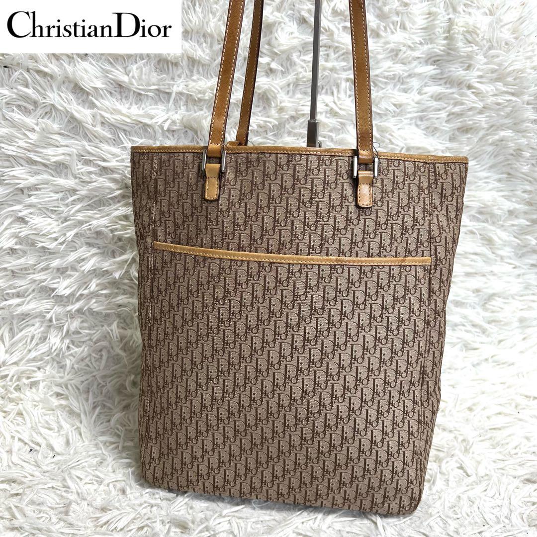 【良品】Christian Dior トートバッグ　トロッター柄　肩掛け