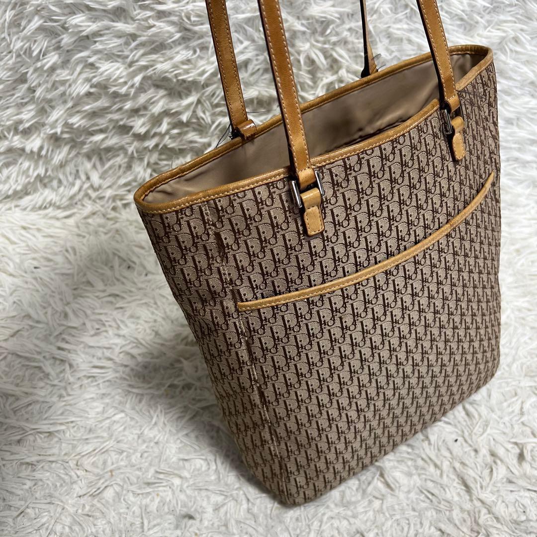 【良品】Christian Dior トートバッグ　トロッター柄　肩掛け