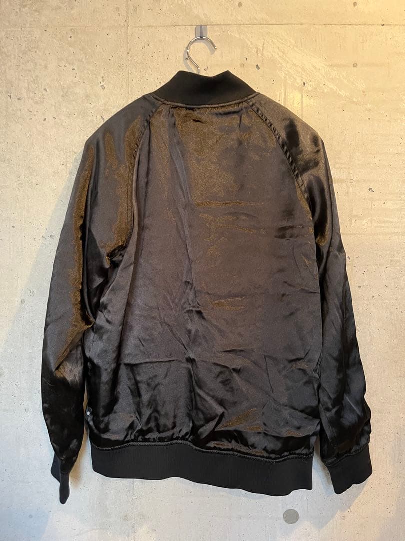 STUSSY ブラック サテン スタジャン S