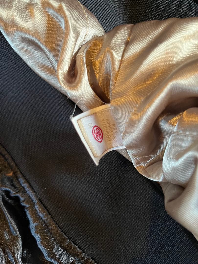 STUSSY ブラック サテン スタジャン S