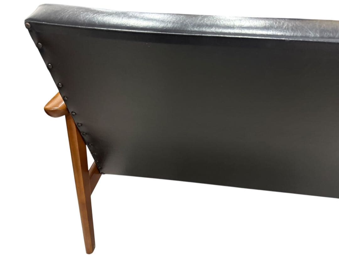 ◯①カリモク60 Kチェア 2シーター 2人掛け ブラック レザー ソファのみ