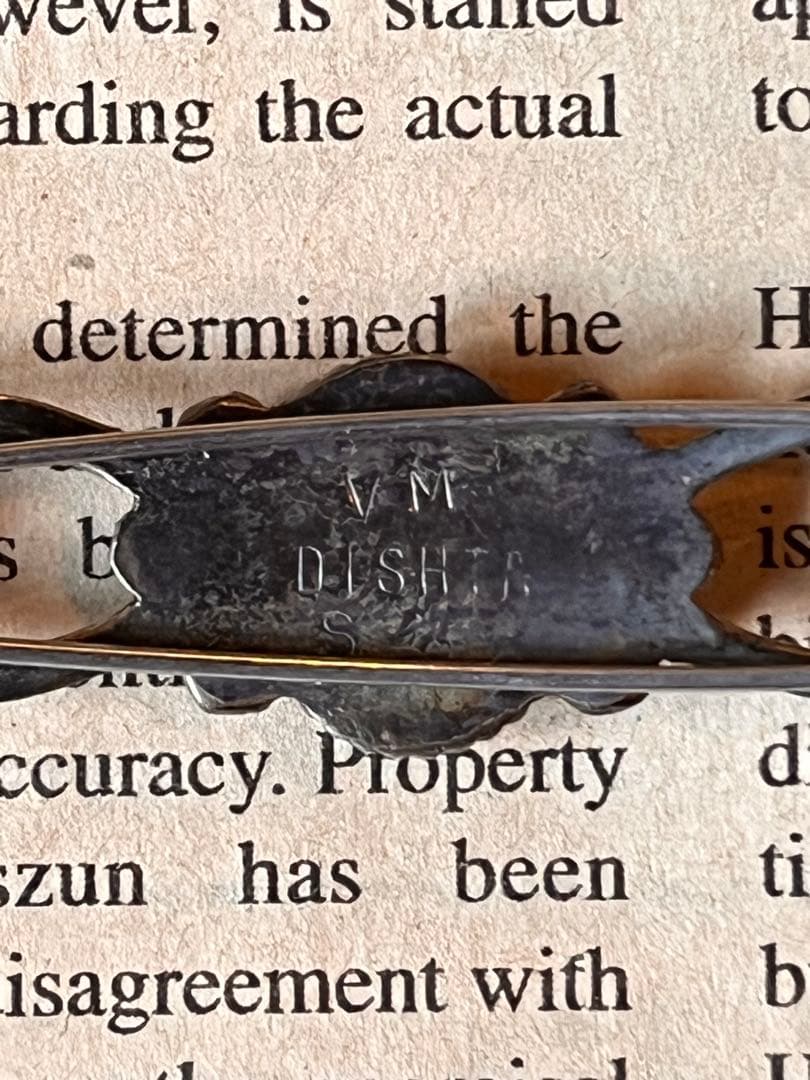 【ヴィンテージ】ズニ　VM DISHTA作フラワーインレイヘアピン2本セット