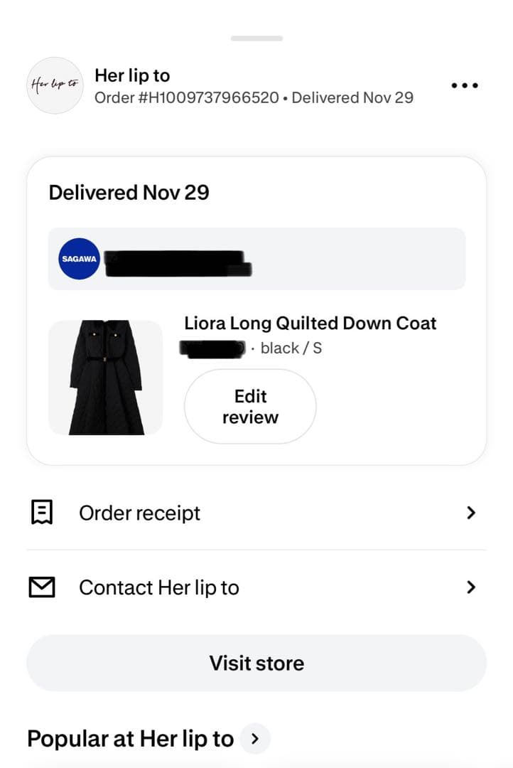 【正規品】Liora Long Quilted Down Coat