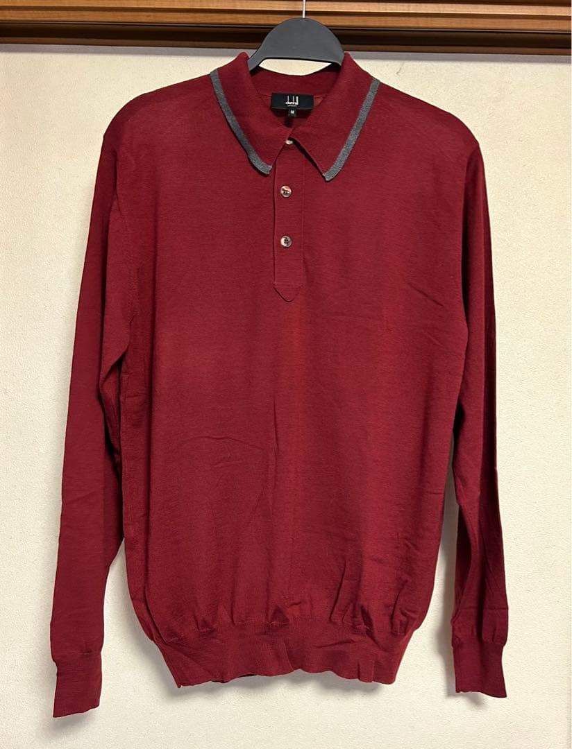 dunhill ダンヒル ポロシャツ　長袖　メリノウール100% 薄手　未使用