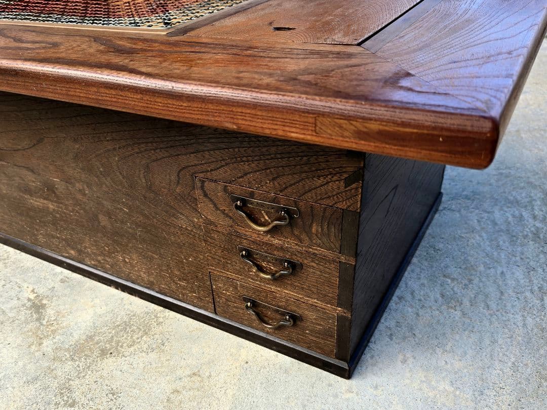 【木製座卓】囲炉裏つき◎アンティーク家具