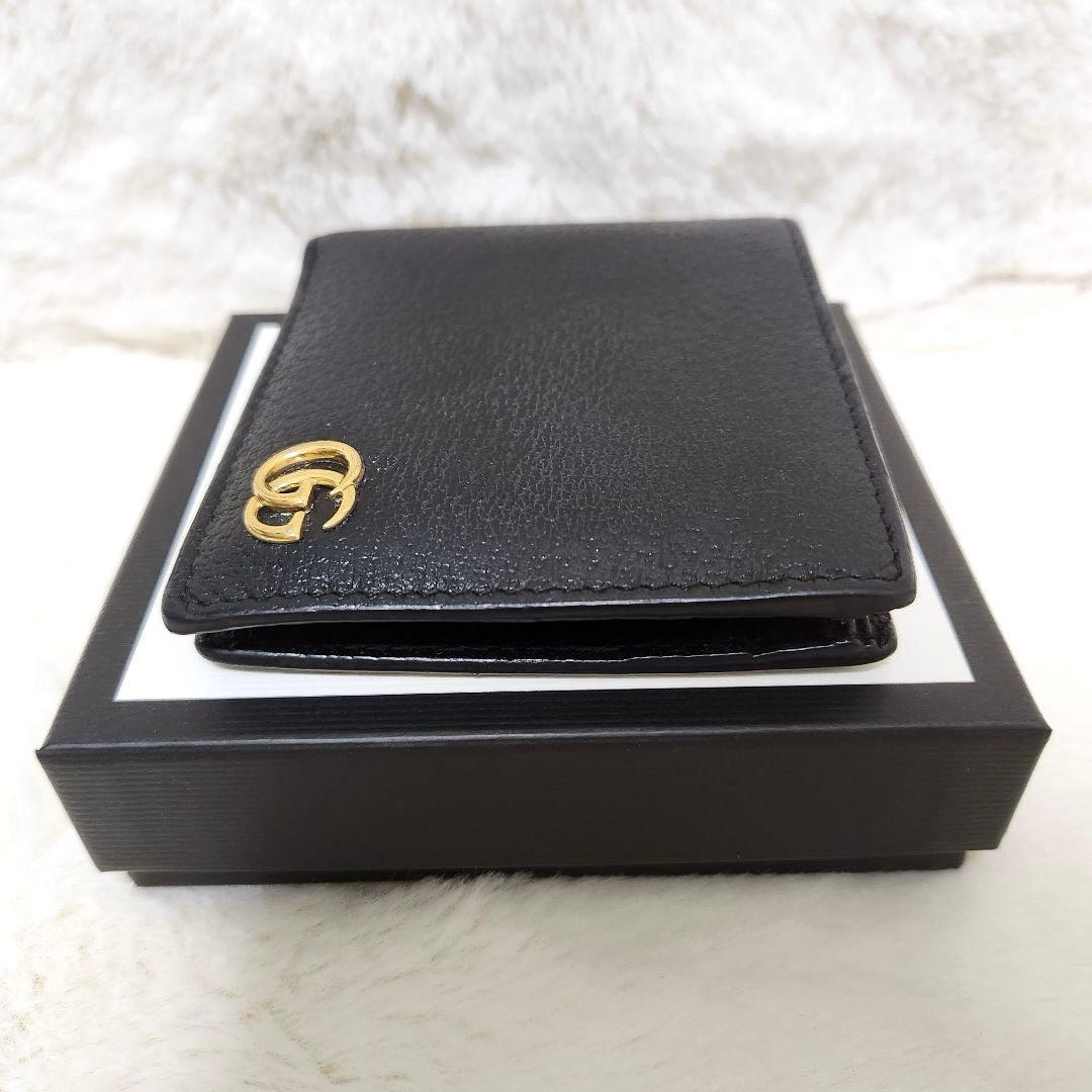 ✨未使用級　付属品完備✨グッチ　二つ折り　小銭入れ　マーモント　ブラック　レザー