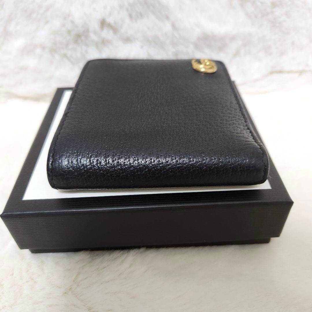 ✨未使用級　付属品完備✨グッチ　二つ折り　小銭入れ　マーモント　ブラック　レザー