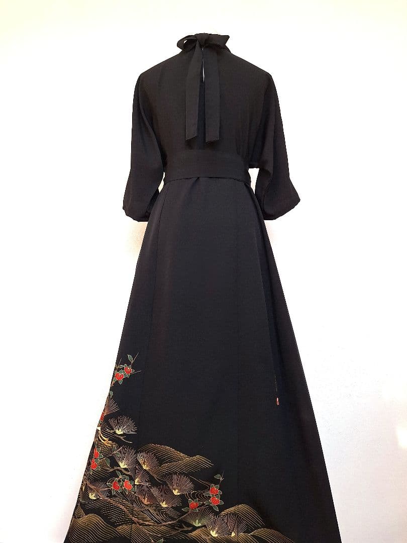 着物リメイクワンピース3646