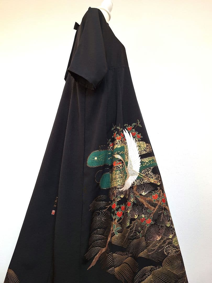 着物リメイクワンピース3646