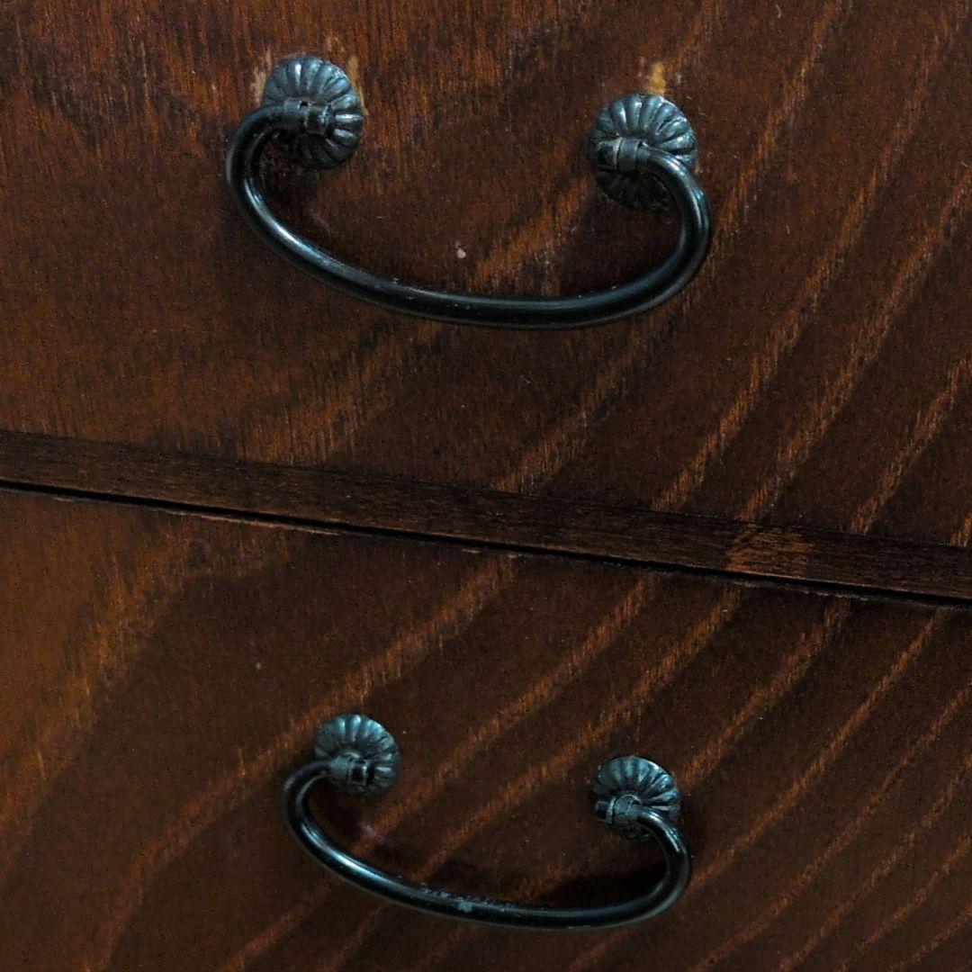 片袖机レトロ木製折りたたみ座机　テーブル 引き出し3つ付き文机