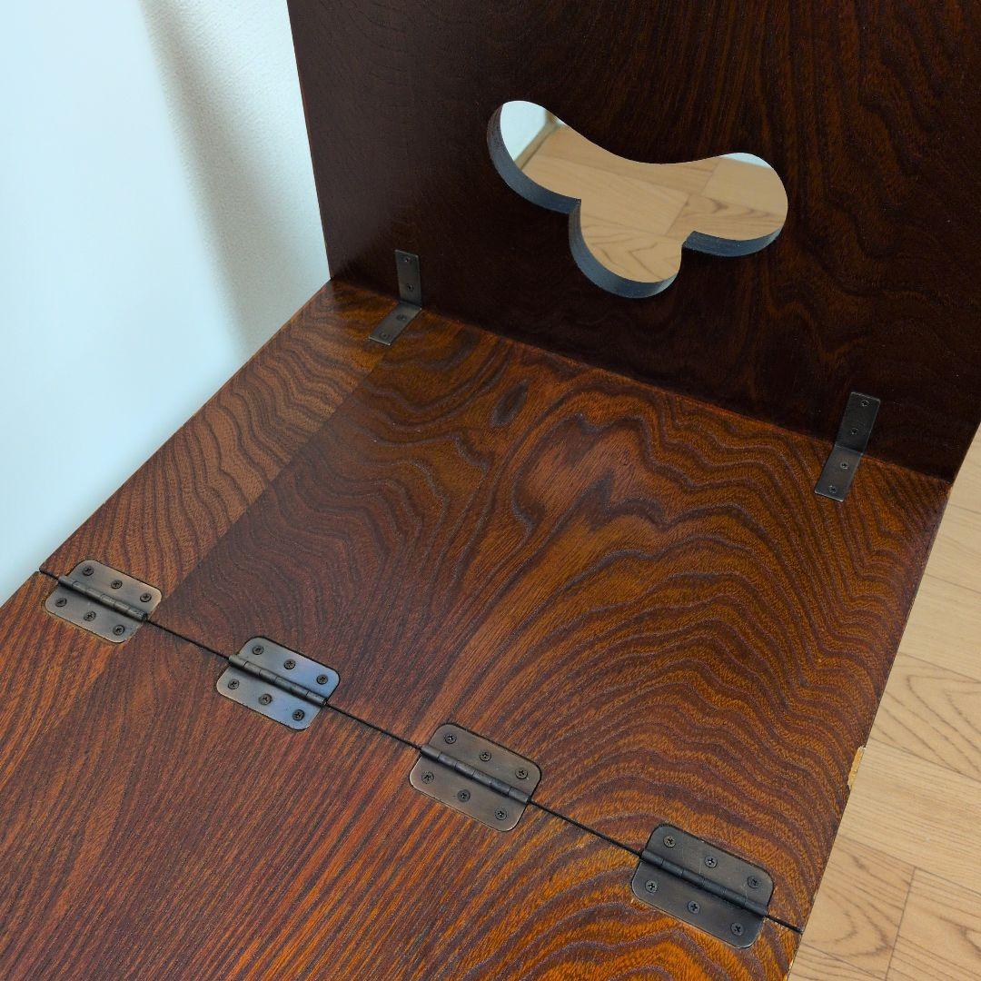 片袖机レトロ木製折りたたみ座机　テーブル 引き出し3つ付き文机